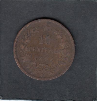 Beschrijving: 10 Centesimi  EMANUELE II